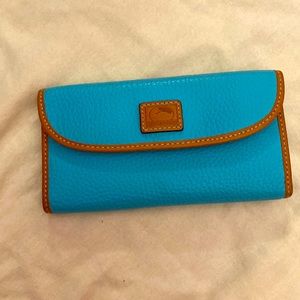 Dooney & Bourke Pebbled Leather Teal Wallet